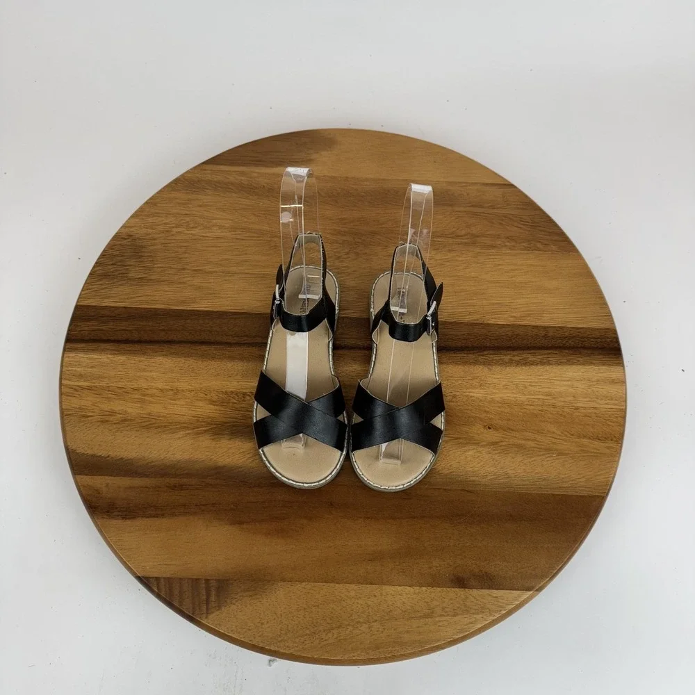 New Girls Little Kids Tucker + Tate Tarya Black Strappy  Sandals Size 11 C‎
